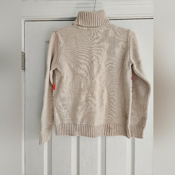 Liz Claborne Beige Striped Turtleneck Sweater Sz Sm - Picture 4 of 5